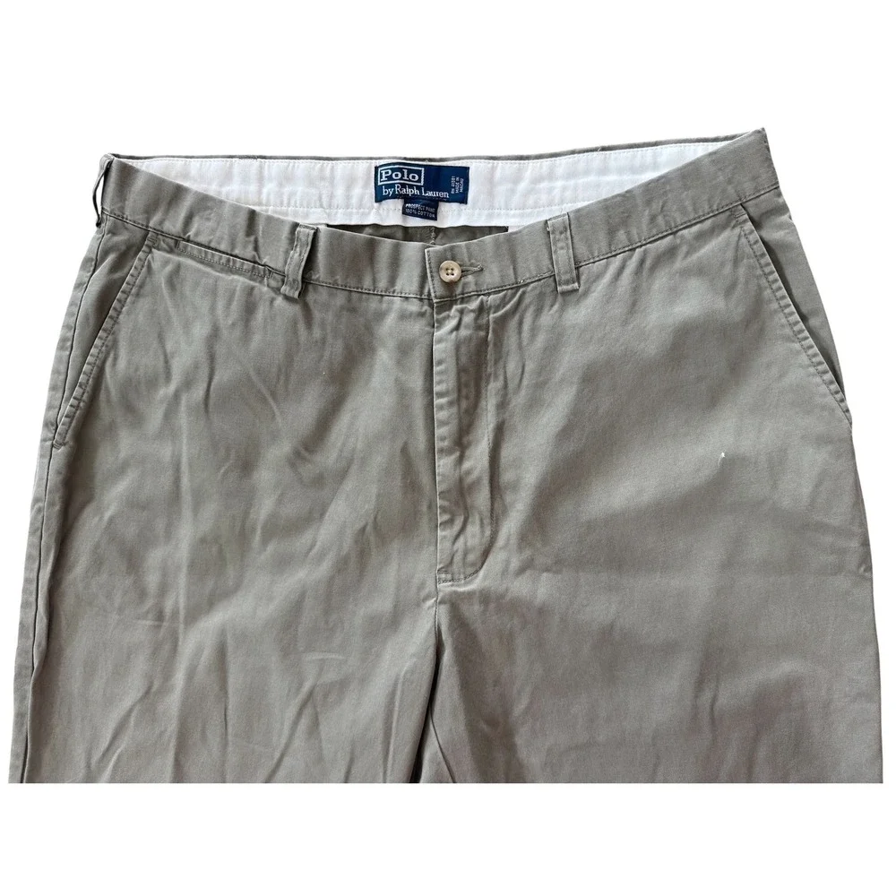 Polo Ralph Lauren Mens Prospect Pant Chinos Olive‎ Green Khaki 36x32 Dress Pants - Picture 3 of 8